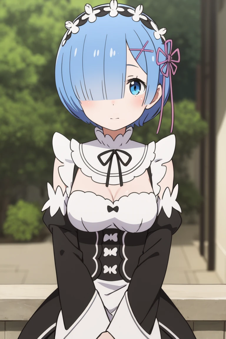 Rem
<lora:RemV1:0.7>
upper body, looking at viewer, masterpiece, best quality,