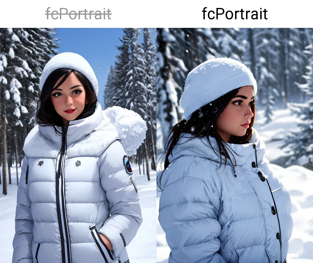 woman, snow