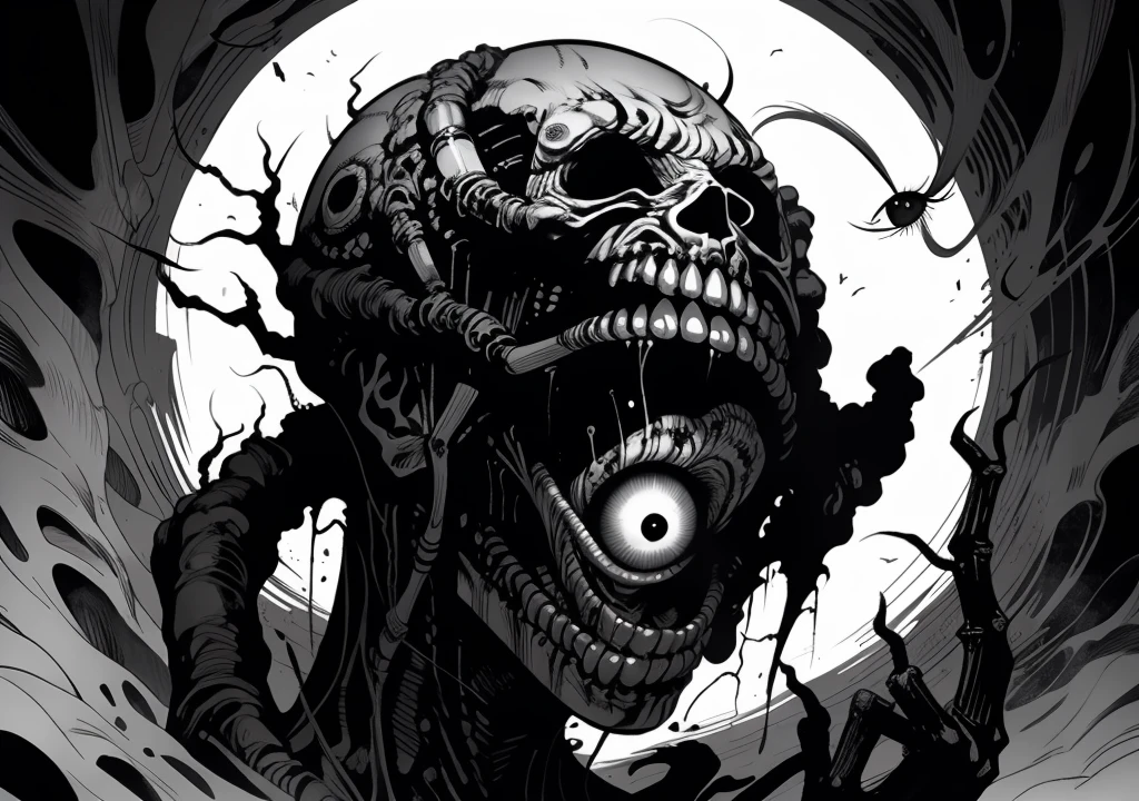 best quality,masterpiece,<lyco:itoStyleLoRA:0.6>,junji ito style,inked,horror manga,giger,the eyeball orchestra,