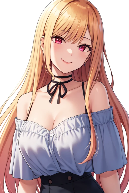 (Top quality details:1.22), 4K high resolution, very detailed, high quality texture, intricate details, detailed texture, in detail, 1 woman, Yellow long hair,yellow hair, red eyes,많은 화려한 목걸this와 귀걸this, huge breasts, very big breasts,Off-the-shoulder dresses,beautiful face, sexy body, Marine Kitagawa, blonde hair,dehisce,laugh,그라데this션 헤어, clavicle, this, forehead, 카우보this 샷, manicure, red eyes, Cutoff, standing, Eyelashes,huge breasts, super large breasts