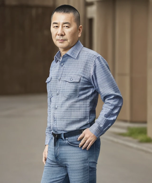 masterpiece, best quality,RAW portrait photo of a man,chengjianbin,age up,(1man),wearing(babyblue plaid shirt,blue jeans),looking at viewer,upper body,hand on hip,
outdoor,street in background,HDR, 8k resolution
<lora:chengjianbin:1:1,1,1,1,1,1,0,0,1,1,1,1,1,1,1,1,1>