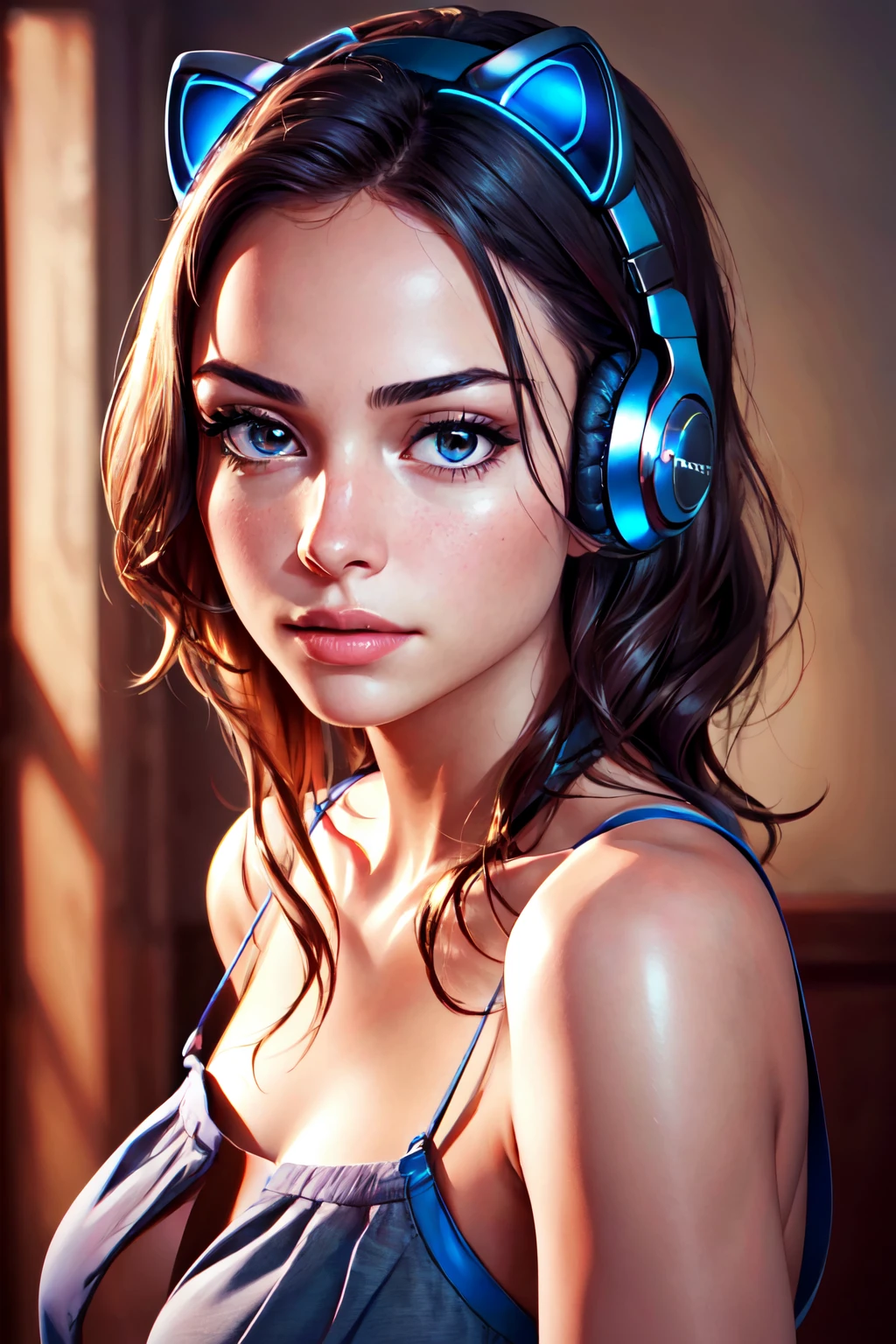 Highly detailed, High Quality, Masterpiece, beautiful, CatEarHeadphones, <lora:HeadphonesWithCatears:1>, solo, 1girl, cowboy shot, (photorealistic:1.5), (RAW photo, 8k uhd, film grain), beautiful tkd_woman, perfect tkd_face, perfect tkd_body, <lora:Doll_Turkish:0.75>