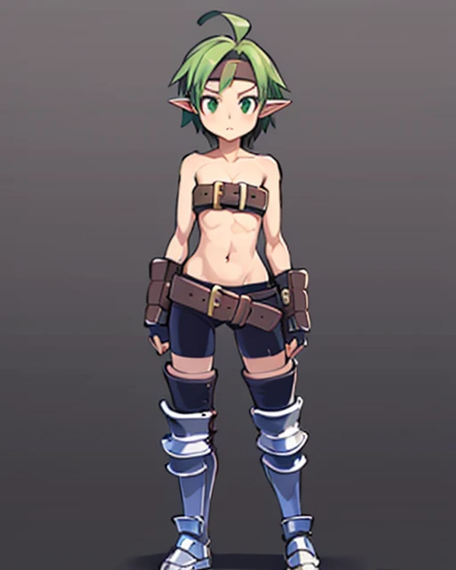 Valkyrie, short green pixie cut,headband,pointy ears, standing, solo, full body, flexing, arms up,
VAtt,bare shoulders, brown belt,armored boots,bike shorts,midriff,beltbra,beltskirt
(insanely detailed, beautiful detailed face, masterpiece, best quality) <lora:Valkyrie-09:0.8>