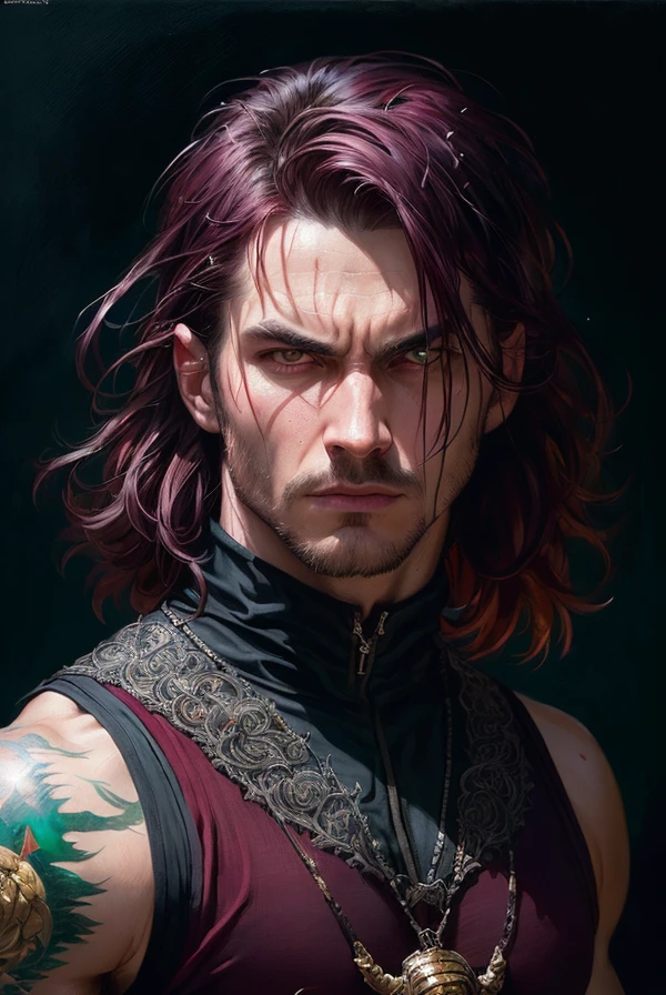 (masterpiece), (extremely intricate), fantasy, (((photorealistic photo of an evil hermit, male, villain, anti hero, evil face, masculine face, medium hair, Maroon hair, wicked, cruel, sinister, malicious, ruthless, masculine, athletic))), (((dark bloody clothing, intricate details on clothing))), (perfect composition:1.4), aspect ratio 1:1, beach, deviantart hd, artstation hd, concept art, detailed face and body, award-winning photography, margins, detailed face, professional oil painting by Ed Blinkey, Atey Ghailan, Jeremy Mann, Greg Manchess, Alex Gray, trending on ArtStation, trending on CGSociety, intricate, high detail, sharp focus, dramatic, award winning matte drawing cinematic lighting octane render unreal engine volumetrics dtx <lora:more_details:0.3>