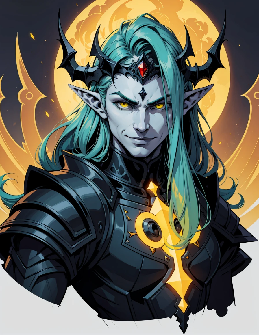 (original-art:1.2),(lineart:1.33),1boy,portrait male elf boy evil prince with long hair in necropolis,close-up,evil smile,(imposing-headgear),dramatic,(hyperdefined),(inked-art),yellow,green,unusual-angle,cartoon,medieval gothic aesthetic,realistic lighting,(flat-colors),hatched-texture,(fine-details:1.2),absurdres,flat-colors,fullscreen,coherent