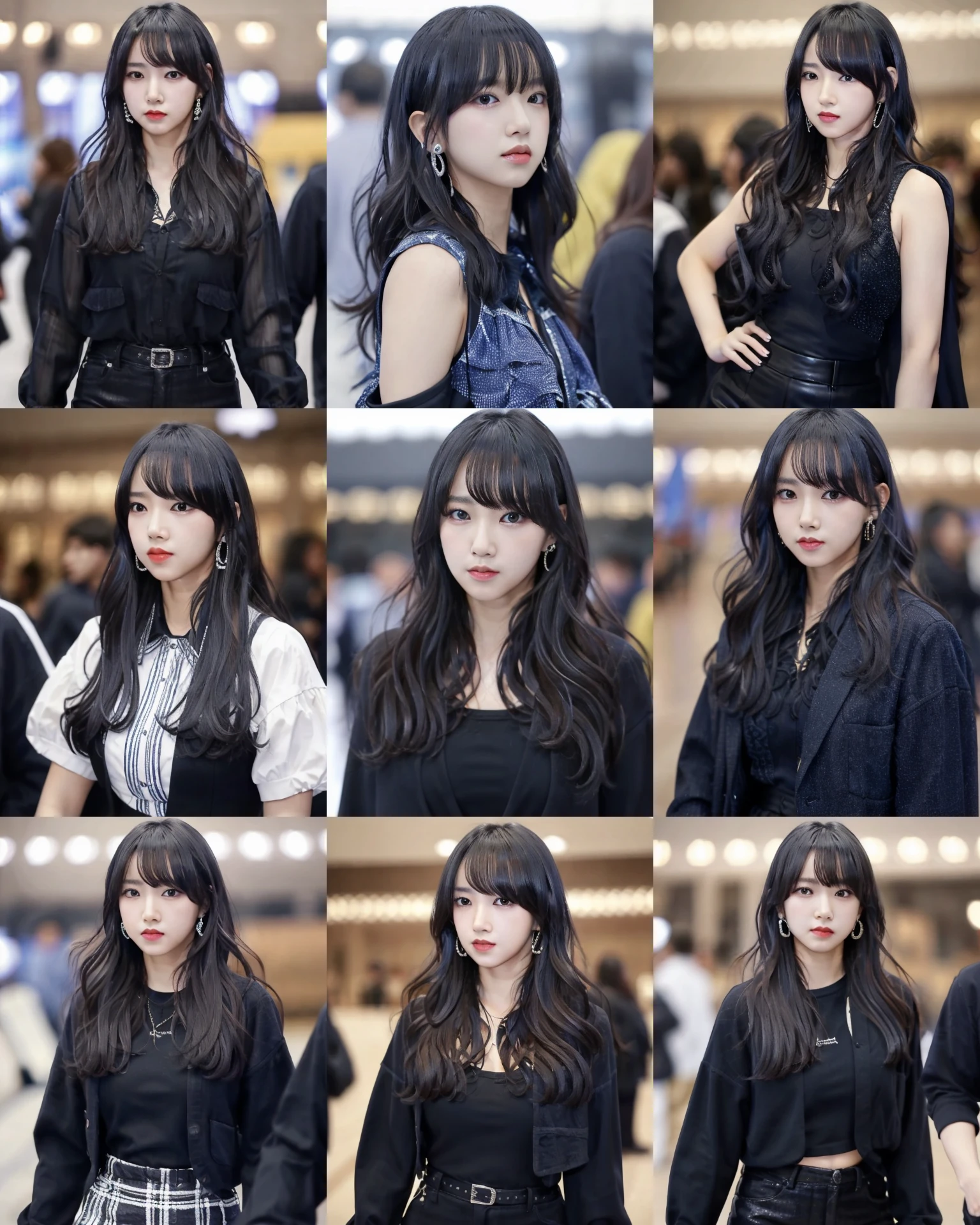 best quality, lisa, 1girl, solo, blurry background, black hair, upper body, , black eyes, lips, realistic