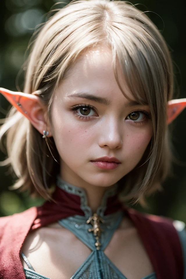 lotr, fantasy,japanese cute elf, female, silver hair, looking at viewer, portrait, piercing, diffused soft lighting, shallow depth of field, sharp focus, cinematic lighting