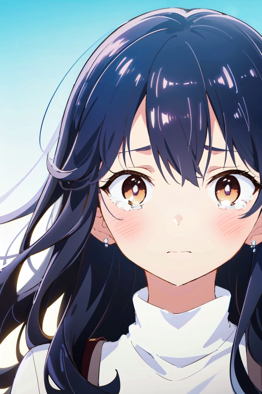,(Masterpiece:1.2, high quality), (pixiv:1.4),Anna yamada,large breast,
1girl, solo, brown eyes, blush, close-up, bangs, portrait, tears, blue hair, black hair, closed mouth, tearing up, hair between eyes
 <lora:Anna yamada_20230605161055-000020:0.8>
