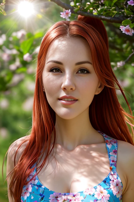 portrait of DEN_charlie_redd wearing a dress in an orchard on a sunny day,
flat chest, no breasts, small breasts, 
summer dress, floral dress, clothed, god rays, dust, lens flare,
masterpiece, high detail, detailed, photorealistic, beautiful eyes,