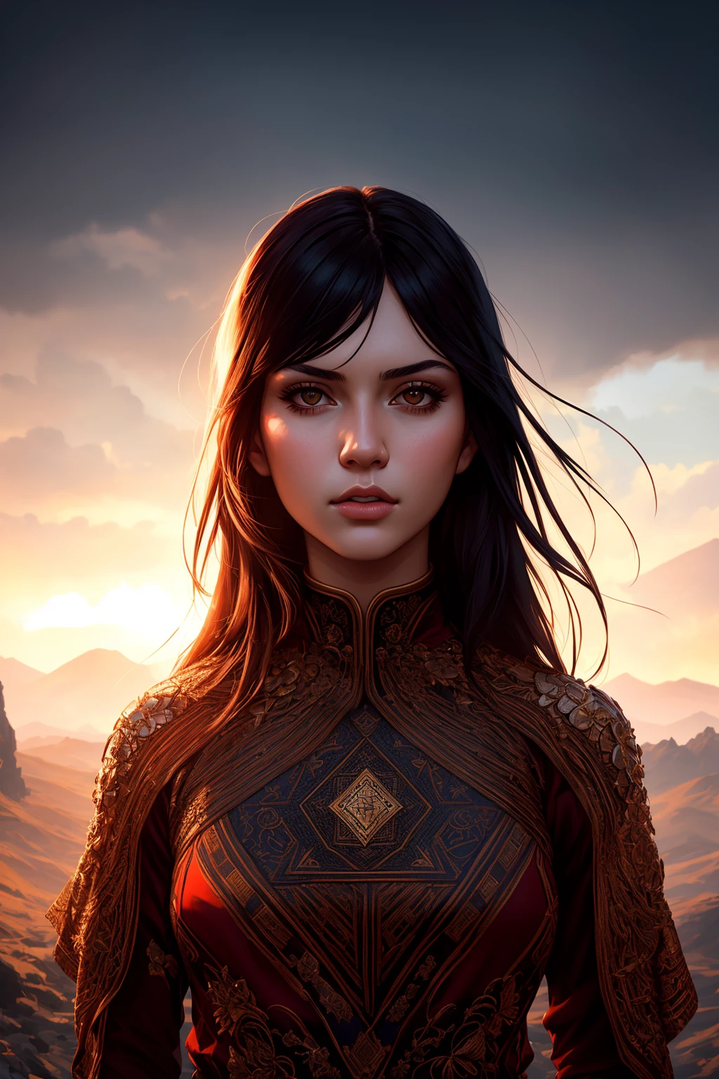 stunning intricate full color portrait, epic character composition, by ilya kuvshinov, alessio albi, nina masic, sharp focus, natural lighting, subsurface scattering, f2, 35mm, film grain