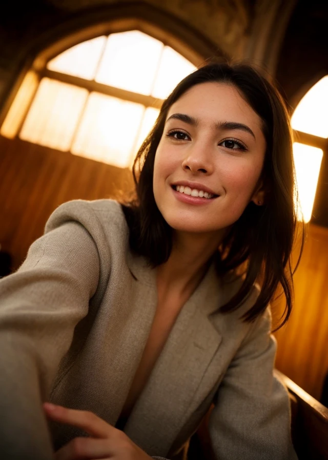 a (selfie:1.2) of a pretty (young:1.5) 1girl, (teenage:1.5), Skin luster, Rembrandt lighting,
wearing software engineer outfits, (golden hour hair, undercut hair:1.36), Various postures, crazy smile, tan,
in the (church:1.4), her peaceful expression and gentle breathing create a calming atmosphere, natural skin texture, hyperrealism, hdr, hyperdetailed, RAW photo, photorealistic, best quality, highres, realistic, 8k, caustics, dynamic light, beautiful and delicate lips, delicate fingers, detailed pupil, real human skin,