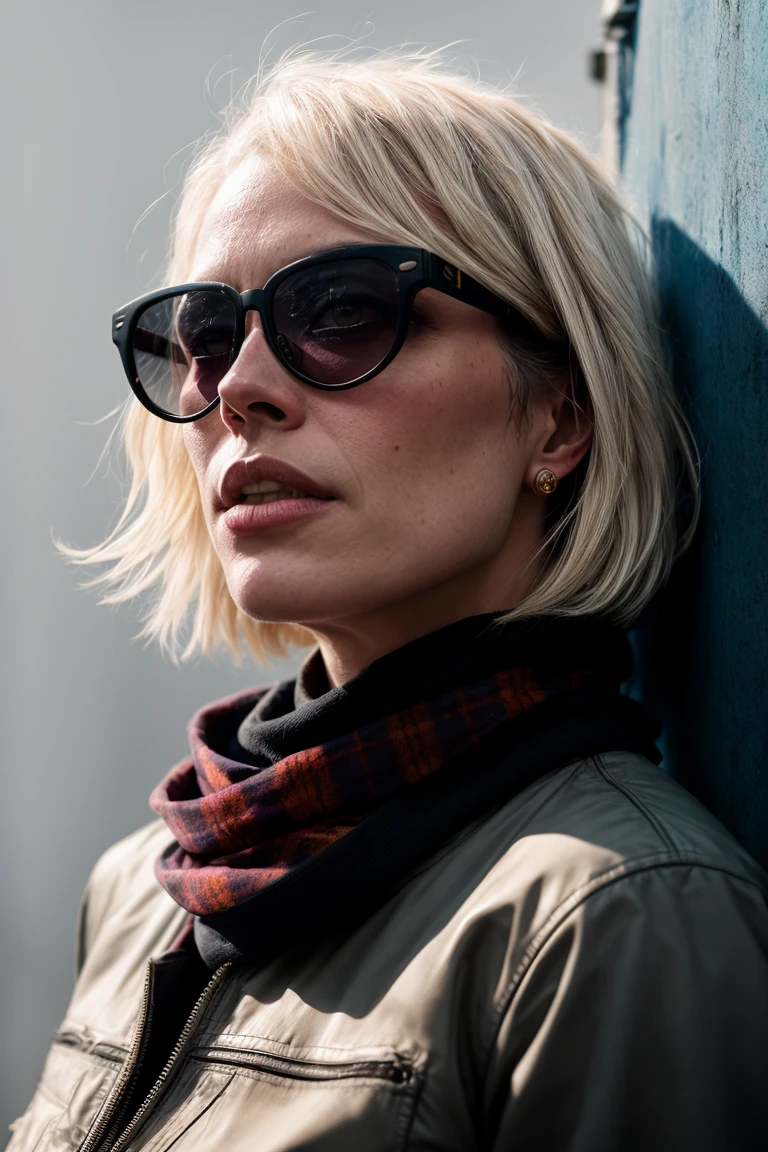 (dark shot:1.1), epic realistic, portrait of halo, sunglasses, blue eyes, tartan scarf, white hair by atey ghailan, by greg rutkowski, by greg tocchini, by james gilleard, by joe fenton, by kaethe butcher, gradient yellow, black, brown and magenta color scheme, grunge aesthetic!!! graffiti tag wall background, art by greg rutkowski and artgerm, soft cinematic light, adobe lightroom, photolab, hdr, intricate, highly detailed, (depth of field:1.4), faded, (neutral colors:1.2), (hdr:1.4), (muted colors:1.2), hyperdetailed, (artstation:1.4), cinematic, warm lights, dramatic light, (intricate details:1.1), complex background, (rutkowski:0.66), (teal and orange:0.4)  <lora:add_detail:1>