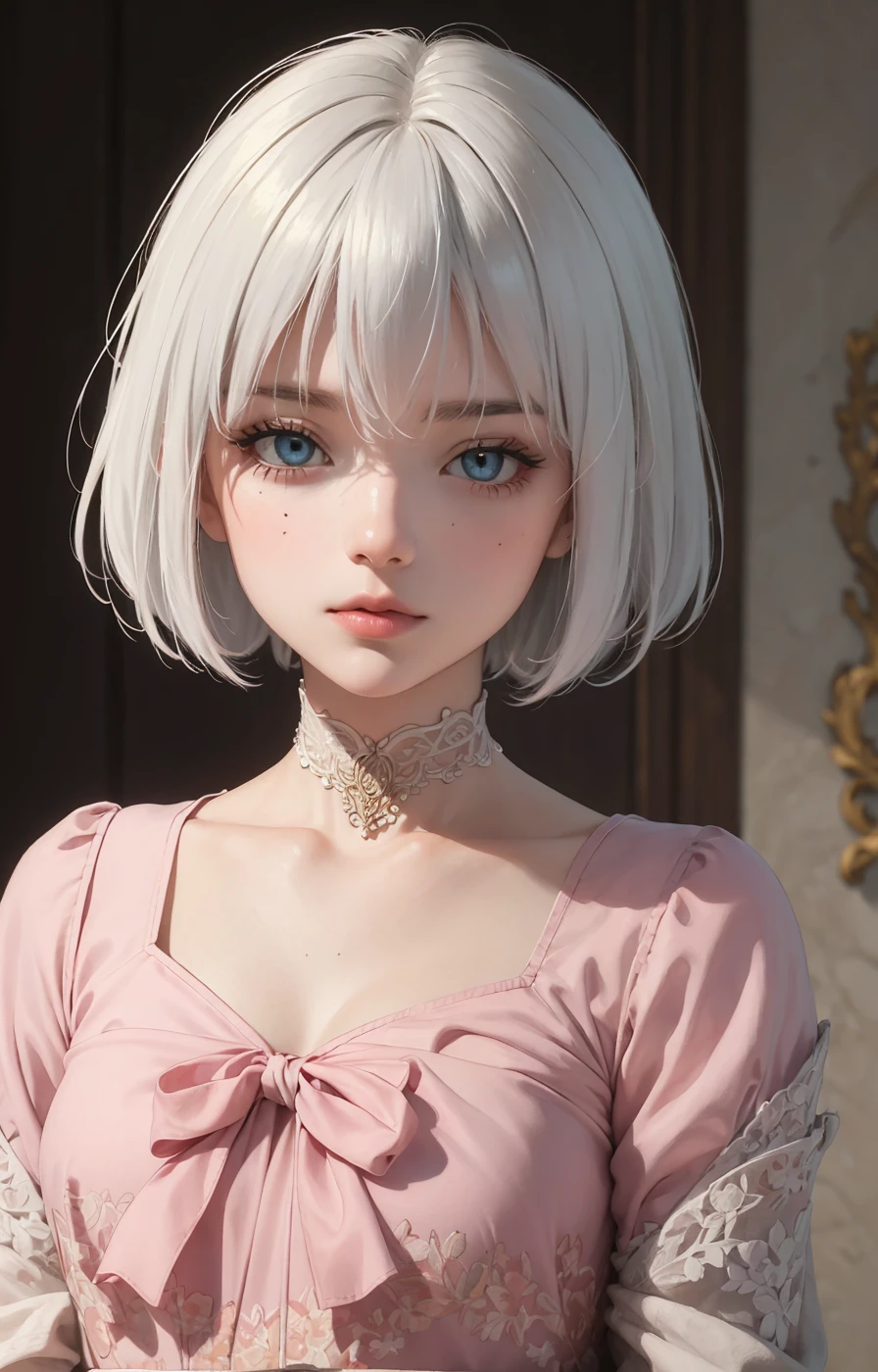 (masterpiece:1.4, best quality), (intricate details), unity 8k wallpaper, ultra detailed, beautiful and aesthetic, ph elaina, Eoutfit5, elaina (majo no tabitabi), dress, choker, short hair, pink dress, 1girl, short sleeves, puffy short sleeves, white hair, pink gloves, pink choker, hair between eyes, bow, collarbone, blue eyes, elbow gloves, bangs, solo, pink bow, red bow, jewelry, <lora:elaina-ph_64:1>, perfect lighting, dynamic pose, dynamic angle, detailed background, perfect detailed face, detailed eyes, highly detailed,, (masterpiece:1.4, best quality), (intricate details), unity 8k wallpaper, ultra detailed, beautiful and aesthetic,