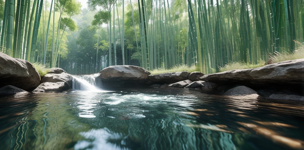 infinity render texture, (inside bamboo forest: 2), trees, cloud, day, fantasy, landscape, no_humans, outdoors, scenery, sky, ultra realistic, photorealistic, (reflection), (ray tracking), (unreal engine), (Japanese: 2), top view, high elevation, photorealistic, 8k, unreal engine, super great 3d render, 3d, 3d ray tracking, super high quality, no_water, no_lake, no_pond, no_sea, forest close up, bamboo close up, many bamboo, (asian: 2), cloud, cherry blossom, day, fantasy, fish, lake, landscape, high snowy mountain, no_humans, ocean, outdoors, river, scenery, sky, splashing, water, watercraft, waterfall, waves, ultra realistic, photorealistic, sea, ocean, (reflection), (ray tracking), (unreal engine), (Japanese), top view, high elevation, (water reflection), (clear water), photorealistic, 8k, unreal engine, super great 3d render, 3d, 3d ray tracking, liquid, super high quality, (super close look at water)