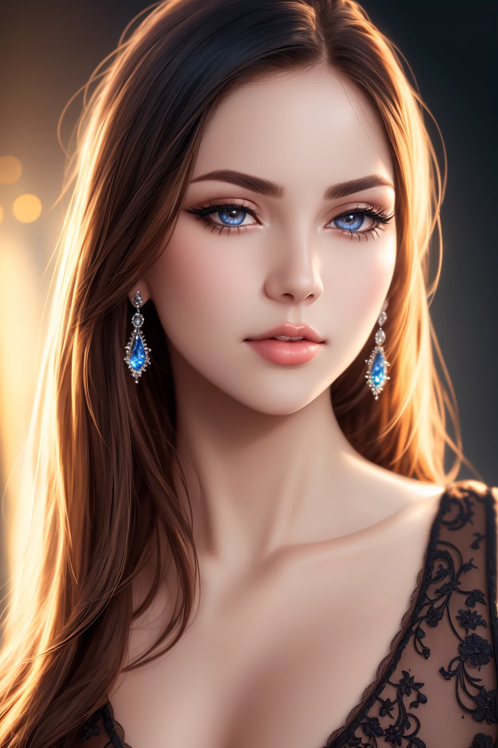 (sharp focus:1.2), portrait, ((posing)), (beautiful face:1.1), detailed eyes, luscious lips, ((skindentation)), (bright studio lighting:1.2), depth of field, bokeh, 4K, HD
