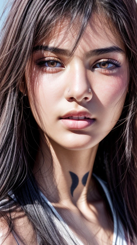 closeup face photo of beautiful (/random race and skin color/) teenager_woman, dark makeup, (/random hair style and hair color/), hyperdetailed photography, soft light, head and breast portrait, cover,, best quality, (detailed beautiful face, detail skin texture, ultra-detailed body:1.1)