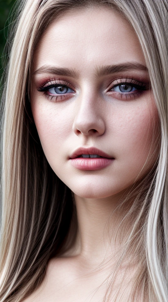 closeup face photo of beautiful russian teenager_woman, dark makeup, ash blonde, big perfect eyes, big perfect lips, hyperdetailed photography, soft light, head and breast portrait, cover,, best quality, (detailed beautiful face, detail skin texture, ultra-detailed body:1.1)