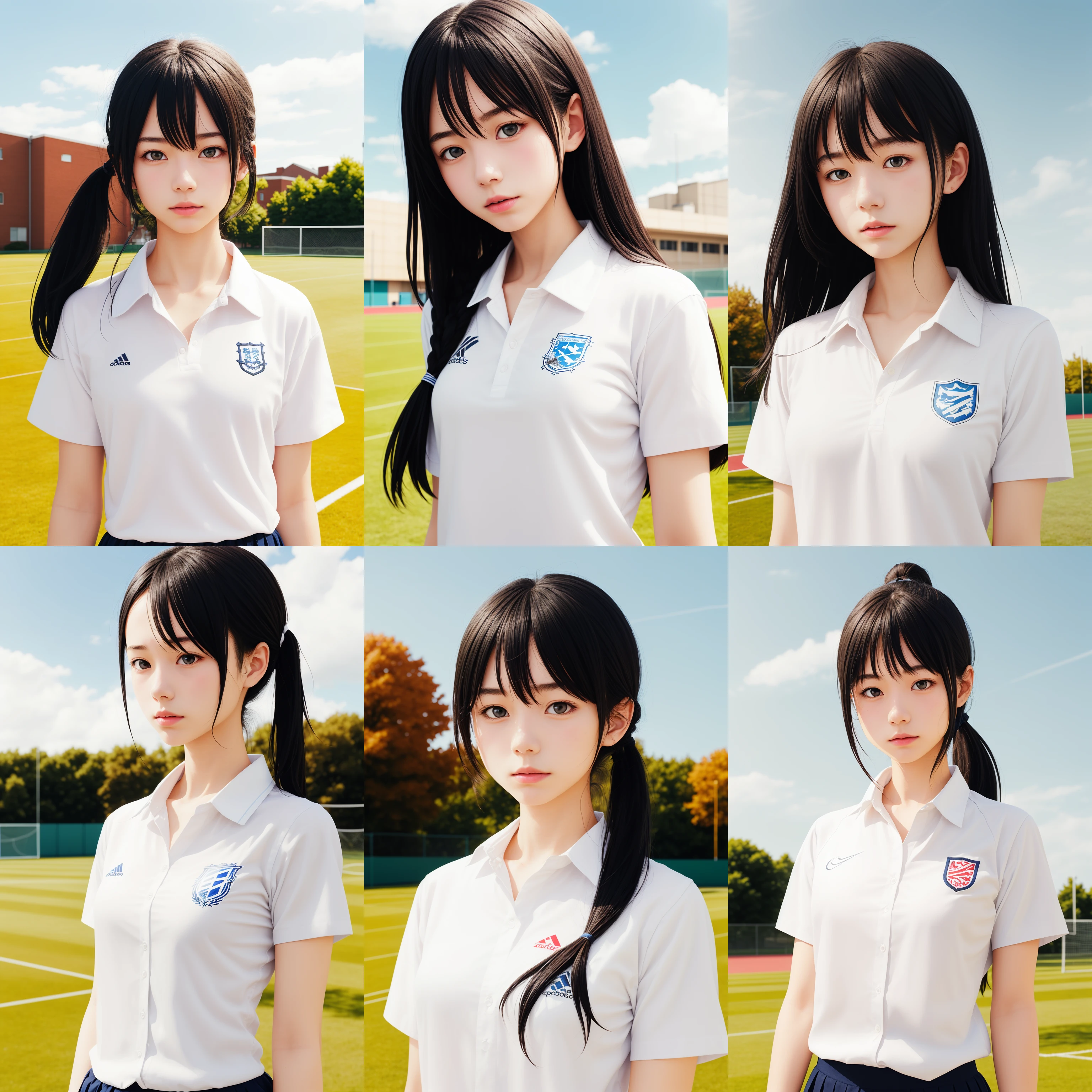 1girl,school,sport,sky ,upper body, white shirt, <lora:kodakultramax400:1>