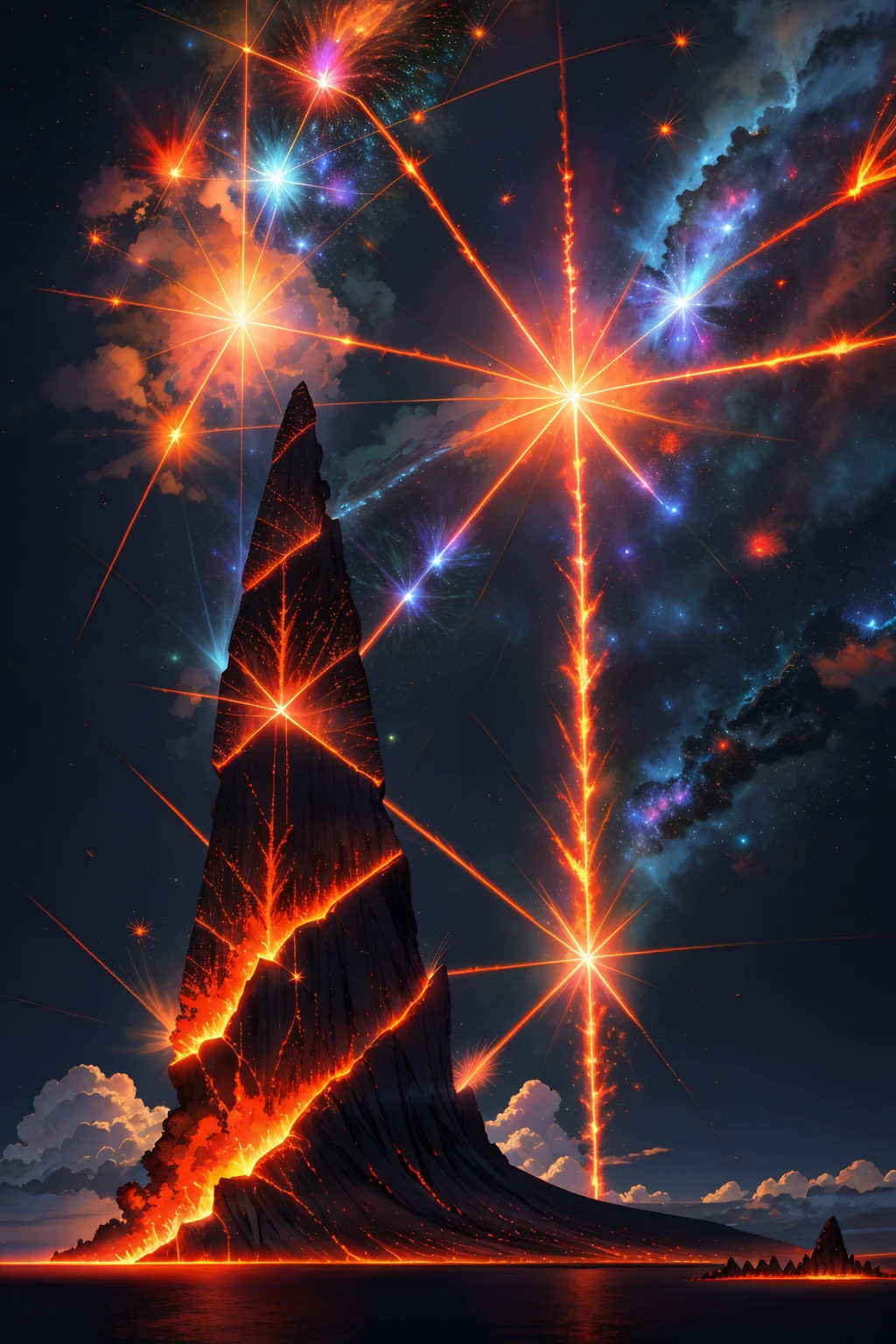 Lava, Supernova, <lora:FuturisticScape-V3:1>
