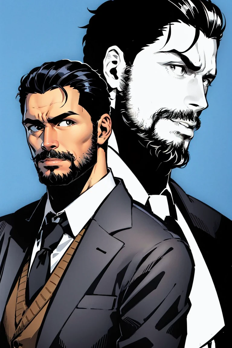 Illustration of tebakeper with beard in style of Bryan Hitch, comics <lora:tebakeperLora3-000008:1>