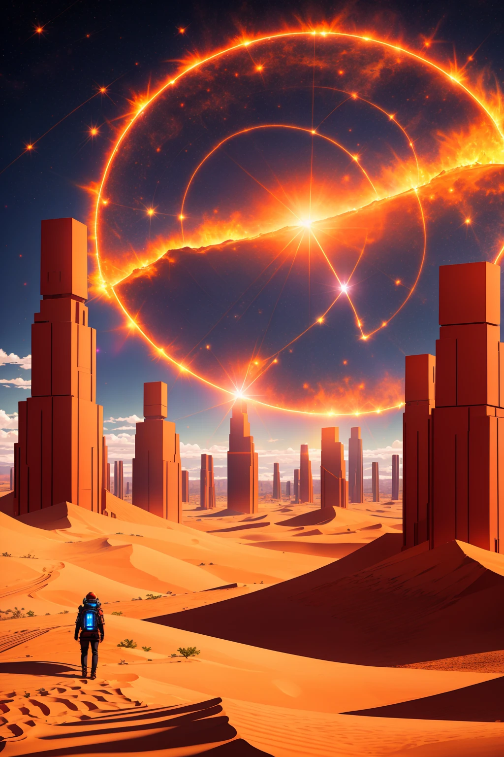 Desert, Supernova, <lora:FuturisticScape-V3:1>