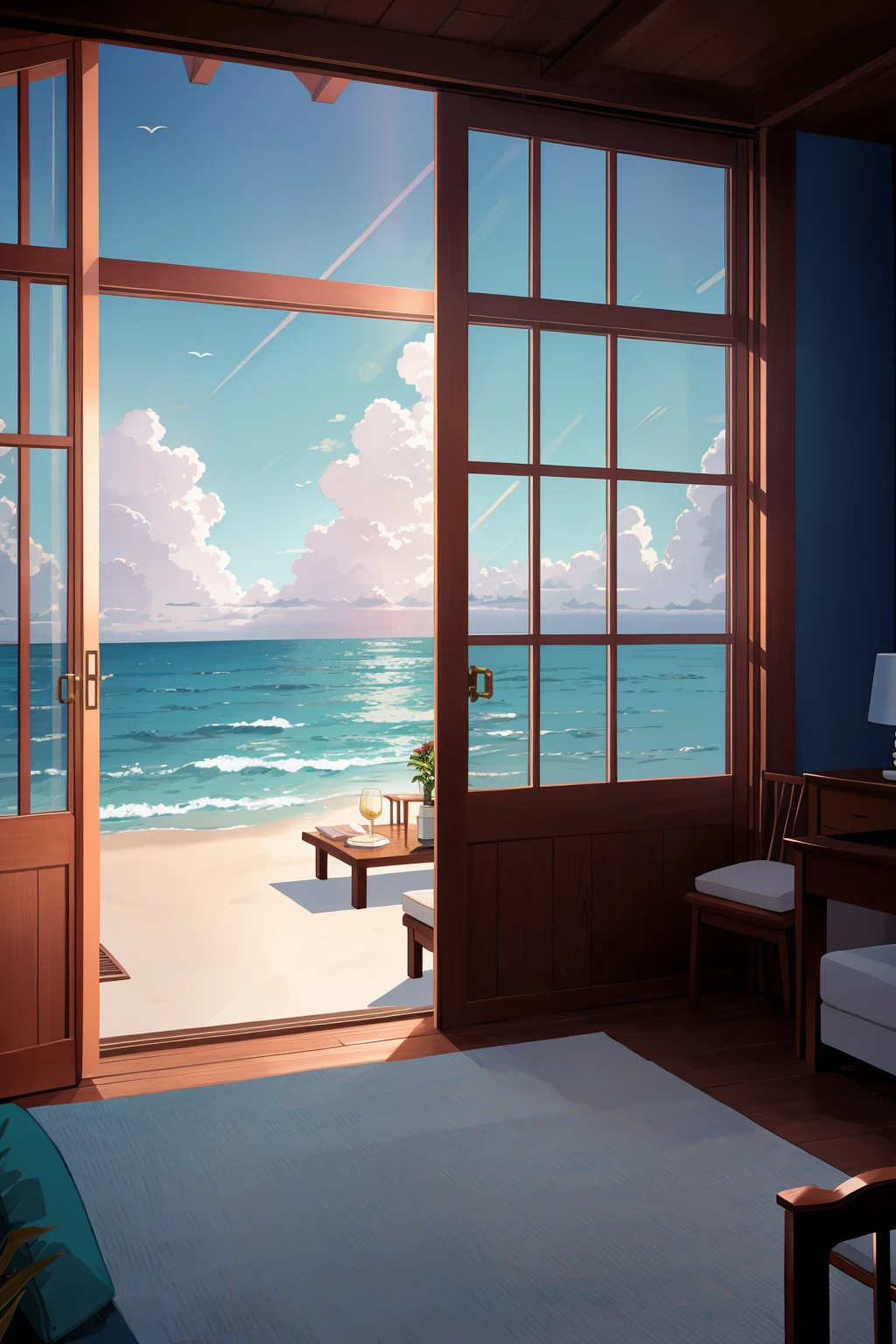 Ocean, indoors, <lora:FuturisticScape-V3:1>