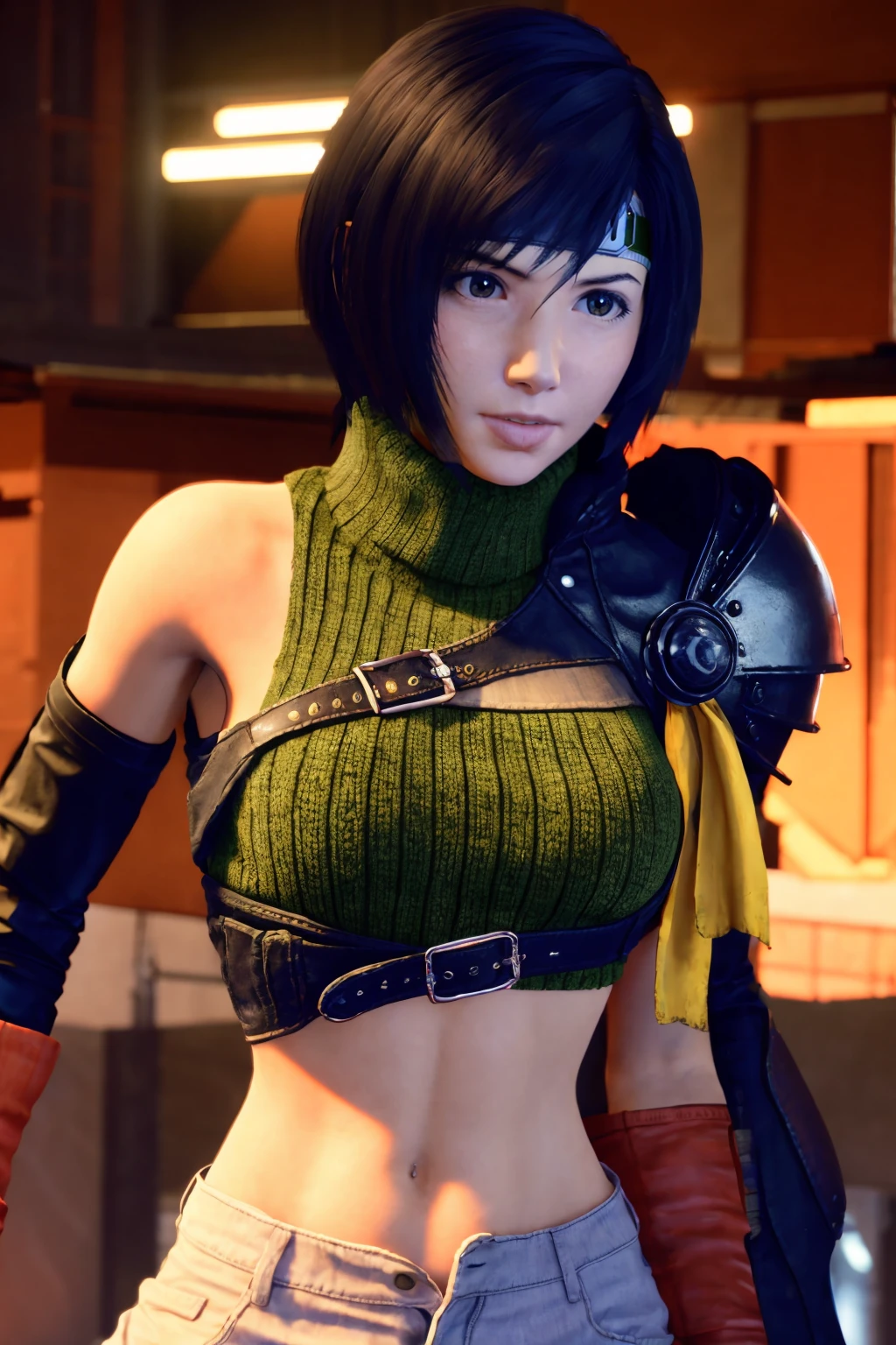 Best quality,masterpiece,ultra high res,yuffie_kisaragi,1girl,cowboy shot,