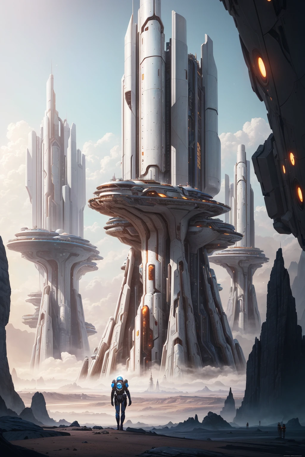 no humans, landscape, oil on matte canvas, sharp details, the expanse scifi spacescape ceres colony, intricate, highly detailed, digital painting, rich color, smooth, sharp focus, illustration, Unreal Engine 5, 8K, art by artgerm and greg rutkowski and alphonse mucha