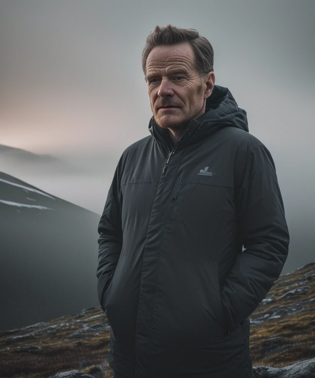 (Masterpiece Photo:1.3) of (Ultra detailed:1.3) (8k, RAW photo, highest quality),1man,aged up,bryancranston,standing in the Norwegian mountains, (misty mountains), (detailed eyes:0.8), (looking at the camera:1.4), (highest quality), (best shadow), intricate details, interior, (), dark studio, muted colors, freckles,Highly Detailed
<lora:bryancranston:0.9>