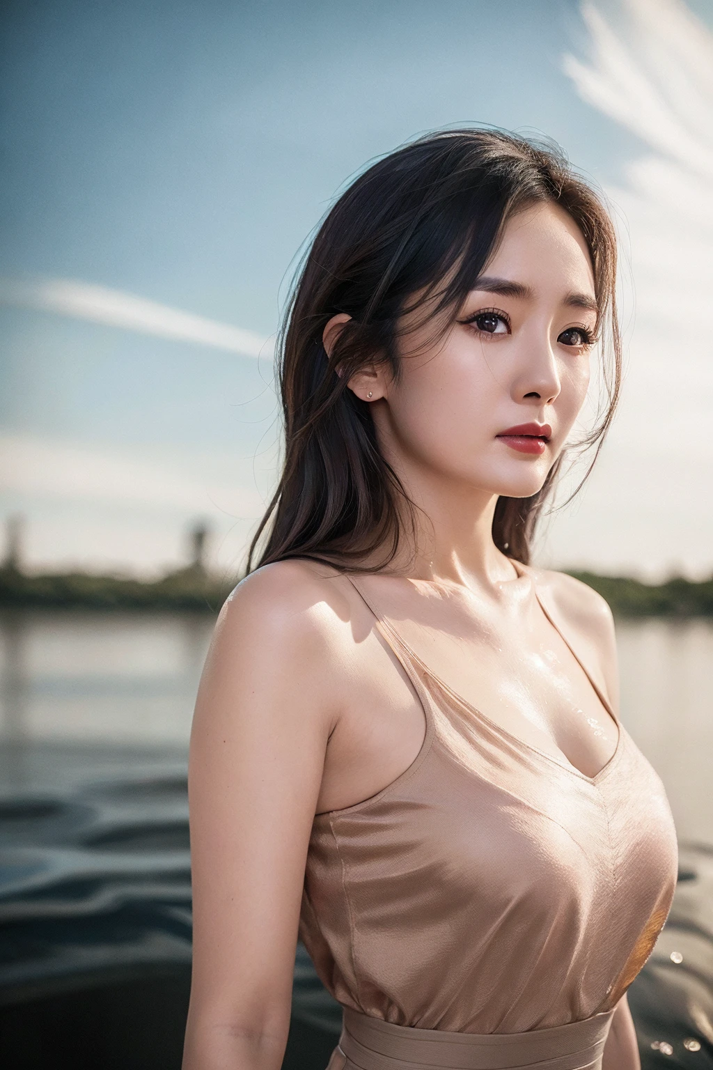 yangmi, chineseidol,  <lora:yangmiV73-000006:0.73>, standing in the middle of water at midnight, Water has flooded the waist, rain, wet,
detailed face, medium breasts, school uniform, upper body,
masterpiece, best quality, (realistic, photo-realistic:1.3), (RAW photo:1.2), extremely detailed CG unity 8k wallpaper, an extremely delicate and beautiful, amazing, finely detail, official art, absurdres, incredibly absurdres, huge file size, ultra-detailed, extremely detailed, beautiful detailed girl, extremely detailed eyes and face, beautiful detailed eyes, dynamic angle, wide shot, cinematic lighting, moody lighting,