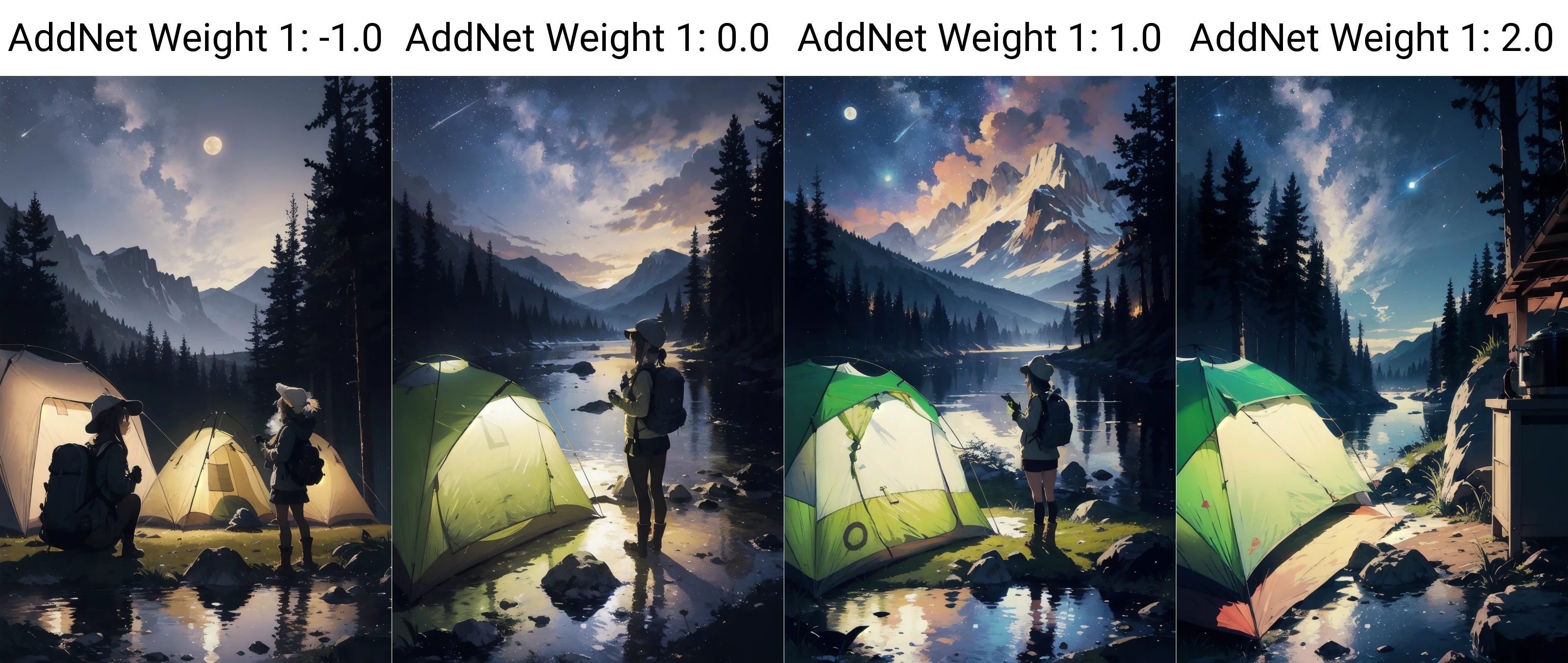 masterpiece, best quality, ultra-detailed, illustration, 1girl, solo, outdoors, camping, night, mountains, nature, stars, moon, tent, twin ponytails, green eyes, cheerful, happy, backpack, sleeping bag, camping stove, water bottle, mountain boots, gloves, sweater, hat, flashlight, forest, rocks, river, wood, smoke, shadows, contrast, clear sky, constellations, Milky Way, peaceful, serene, quiet, tranquil, remote, secluded, adventurous, exploration, escape, independence, survival, resourcefulness, challenge, perseverance, stamina, endurance, observation, intuition, adaptability, creativity, imagination, artistry, inspiration, beauty, awe, wonder, gratitude, appreciation, relaxation, enjoyment, rejuvenation, mindfulness, awareness, connection, harmony, balance, texture, detail, realism, depth, perspective, composition, color, light, shadow, reflection, refraction, tone, contrast, foreground, middle ground, background, naturalistic, figurative, representational, impressionistic, expressionistic, abstract, innovative, experimental, unique