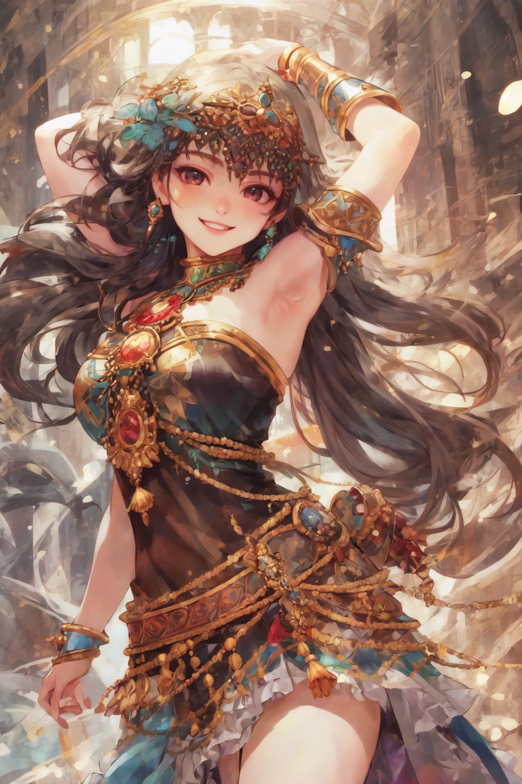 best quality, masterpiece, ultra high res, photorealistic, 1girl, offshoulder, smile