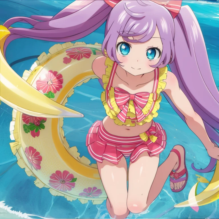 best quality,solo,looking at viewer,close up,
lala,twintails,bow on head,face focus,swimwear,full body
, <lora:epoch-000008:1>