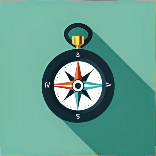 FlatIcon of a compass on a blue background <lora:flaticon_v1_1:0.9>