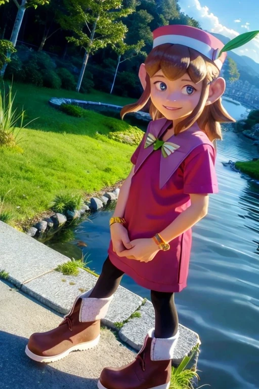 knlolo, smile, standing, looking at viewer, city <lora:lolo:1>