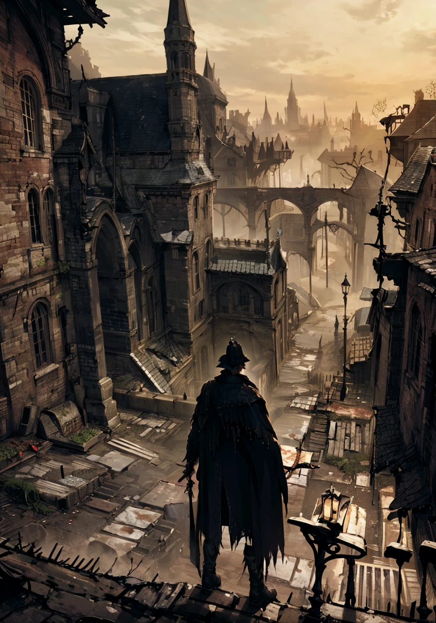 Bloodborne, docter:1.5,monster,city:1.1, <lora:Bloodborne-000075:0.6>,1men:1.2,solo:1.2