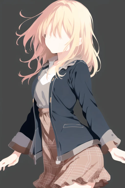 vector art, 1girl, solo,
<lora:Minimalist-v1-04:1>, long hair, blonde hair, looking at viewer,
simple background, grey background,
no eyes, no face,