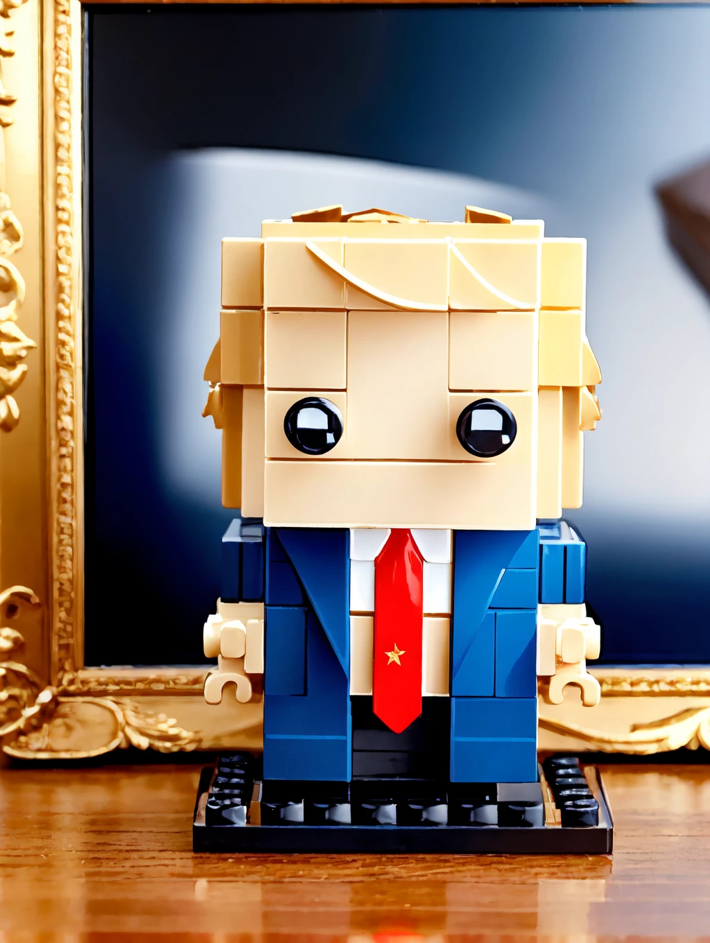 LEGO BrickHeadz trump on a table <lora:lego_v1.0:0.8>, masterpiece, high detail, 8k, high detailed skin, 8k uhd, high quality