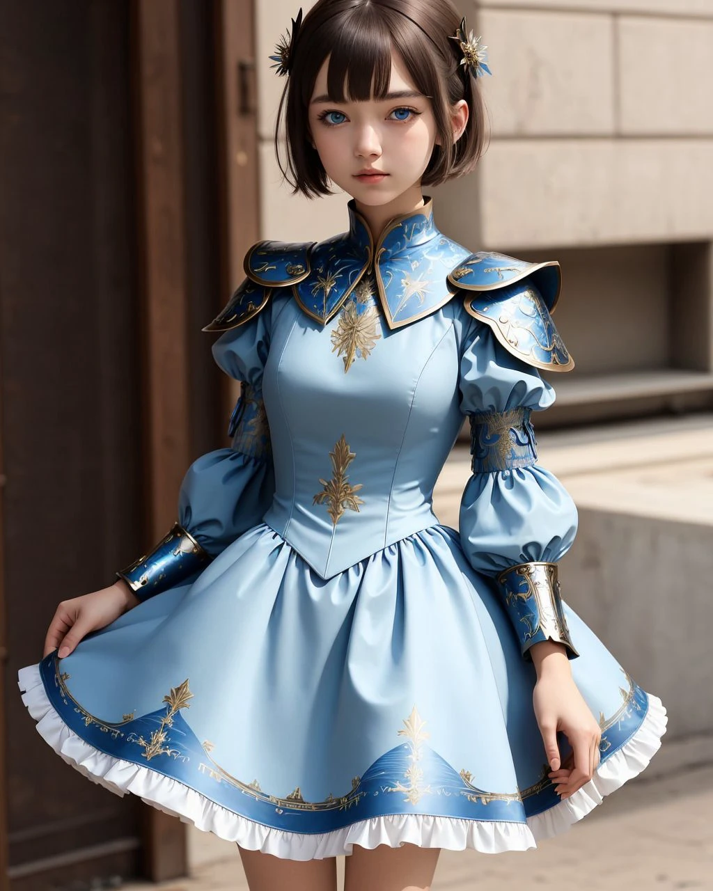 best quality,masterpiece,highly detailed,ultra-detailed,1girl,armored_dress,armored dress, blue eyes,
Pixie Cut with Shaved Patterns - Electric Blue
<lora:armored_dress:0.75:clothes>