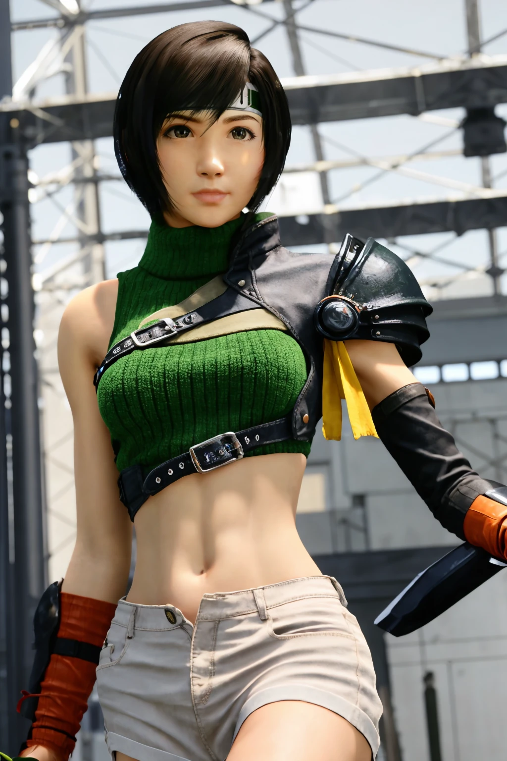 Best quality,masterpiece,ultra high res,yuffie,looking at viewer,upper body