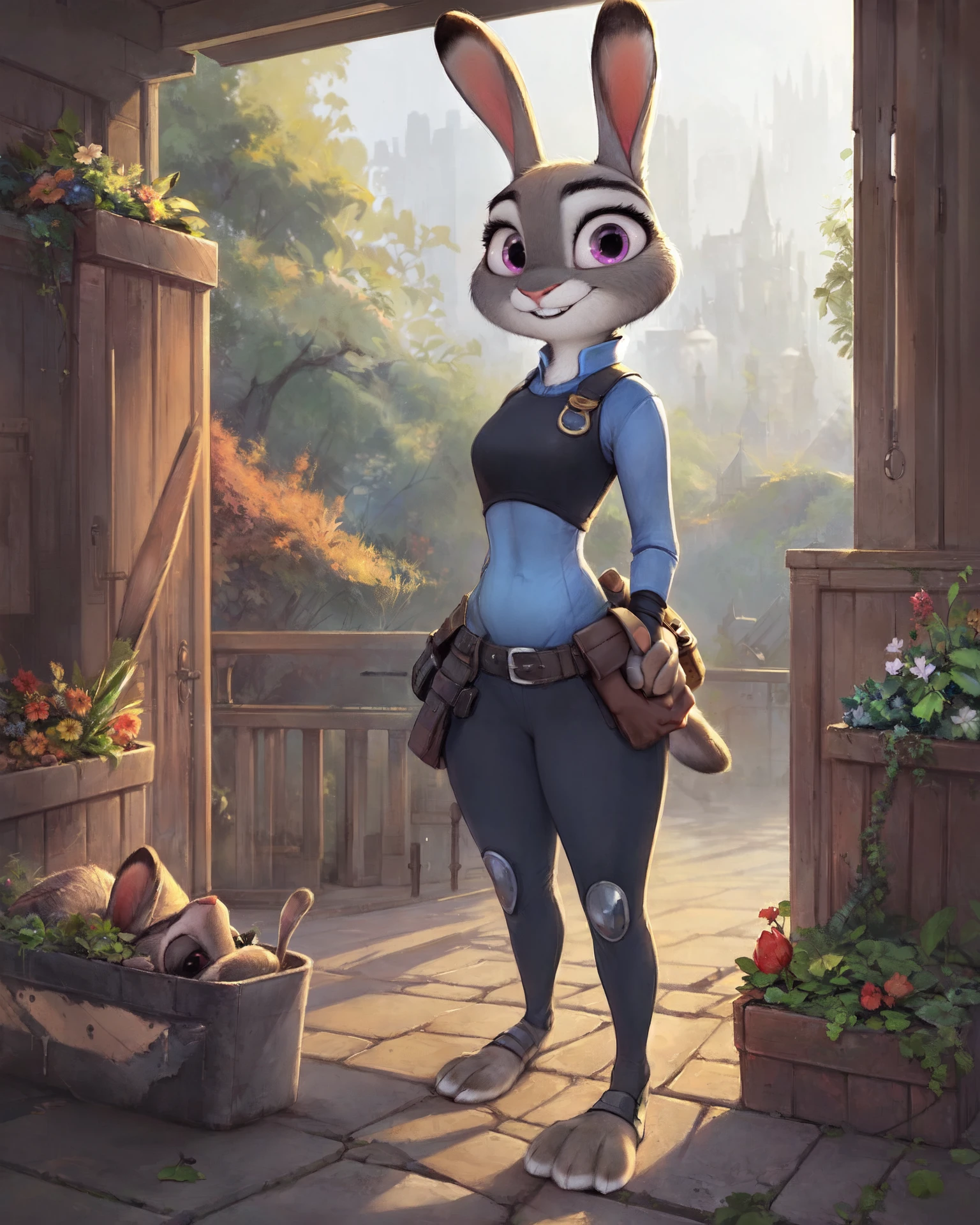 (by qupostuv35:1.2), female, (Judy rabbit:1.2), (Detailed face), (solo:1.1), <lora:Judy_V2.3:0.3>