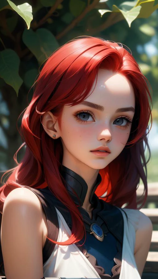 (best quality, masterpiece) perfect face, 18 years old girl, <lora:Animesh-Lora:1>medium tits, Dragonlance ambient, red hair,