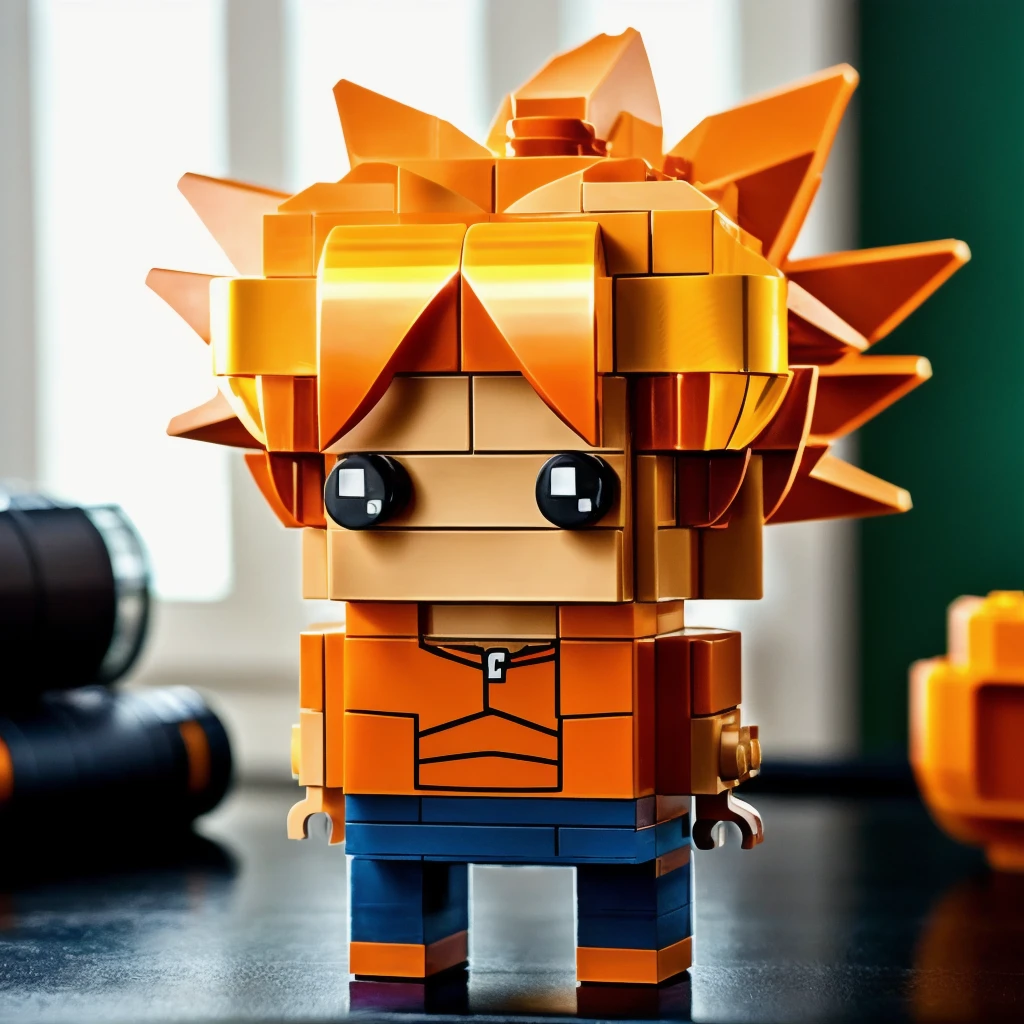 RAW photo, LEGO BrickHeadz Son Goku <lora:lego_v1.1:0.8>, (high detailed skin:1.2), 8k uhd, dslr, soft lighting, high quality