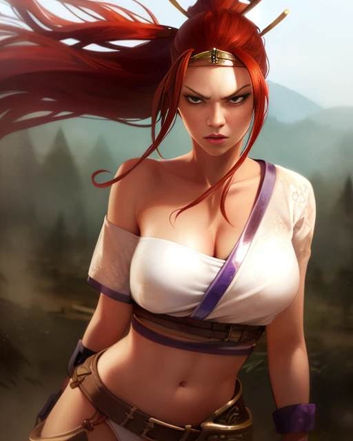 Nariko, long red hair, ponytails, solo, upper body, posing, serious expression,
NarDre,midriff ,gloves,white panties,belt, off shoulder, white dress, revealing clothes, belt, gloves, boots,
morning, battlefield, lake,
(insanely detailed, beautiful detailed face, masterpiece, best quality) <lora:Nariko:0.8>