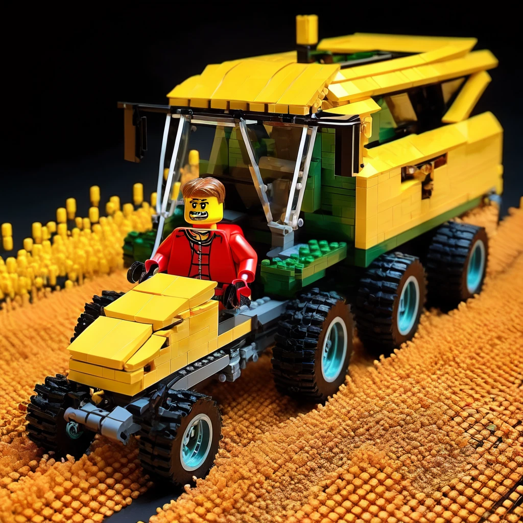 <lora:LegoAISD:1> LegoAI combine harvester , detailed, intricate