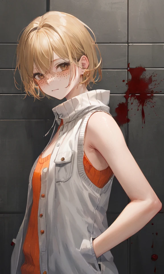 (Highest quality, 4K, 8k, High resolution, masterpiece:1.2), Very detailed, Picturesque, Animated Photography, Photo Animation:1.37)、Browsing Caution、Japanese schoolgirl、Orange Hair、short hair、Yellow-green ribbon、((Completely naked))、bitch、(Injury)、destruction、(((Amputee)))、facial scar、wounded、blood、((Bloody bandage:1.5))、pussy juice、sweat、steam、crying、saliva、trembling、Nakano Yotsuba