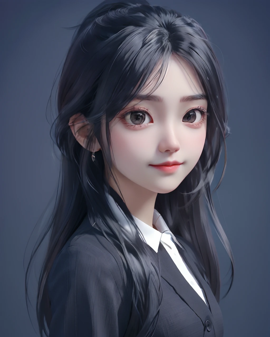 best quality, 1girl, solo, cartoon portrait , simple background, long hair, pink lips, <lora:cartoon_portrait_v1:0.6>
