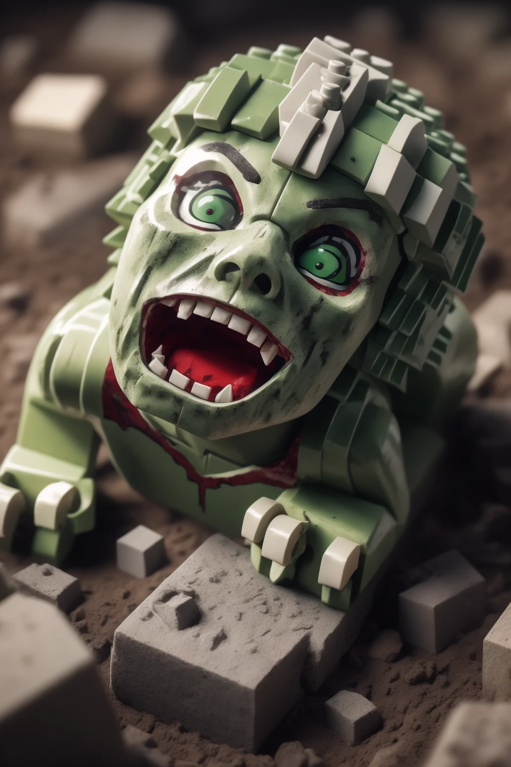 High detail RAW color Photo of a legoai zombie crawling out of a grave <lora:LegoAISD:1>,
eos, 8k high definition, highest quality, skin texture, masterpiece, best quality, 8k, perfect lighting, cinematic lighting, (sharp focus:1.2), HDR, beauty, ultra-detailed, amazing,