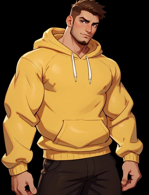 (1man),
muscular, brown eyes, casual clothes, handsome,[nerd:0.6],sweatshirt, dynamic,(Masterpiece, high quality, best quality)