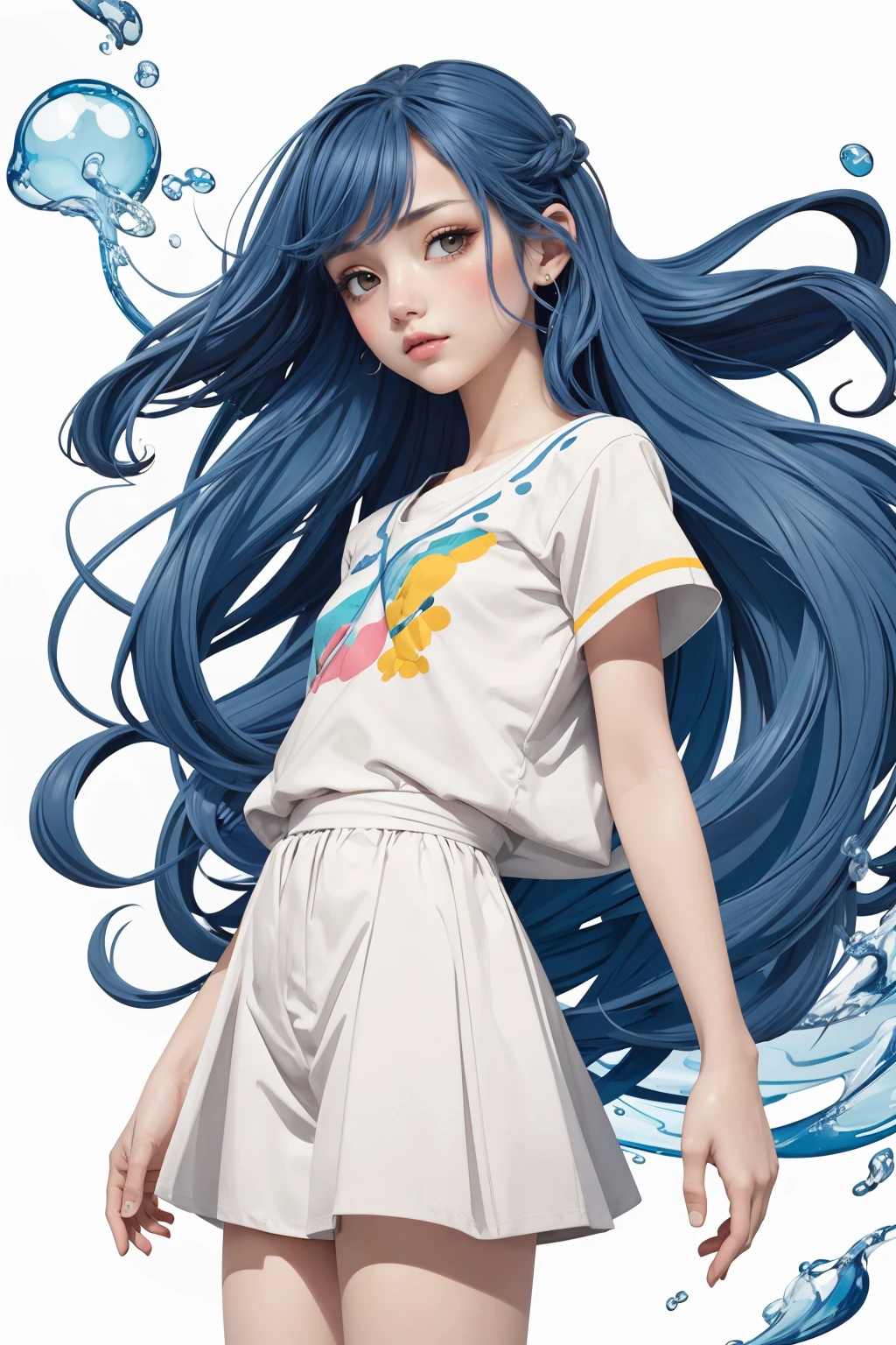 (masterpiece, top quality, official art:1.2), (flat color:1.5),(colorful),looking at the viewer,1girl, solo, white background, floating colorful water,(2D:1.5)<lora:GPTS4 dreamwave full_478773:0.1> <lora:add_detail:0.4>